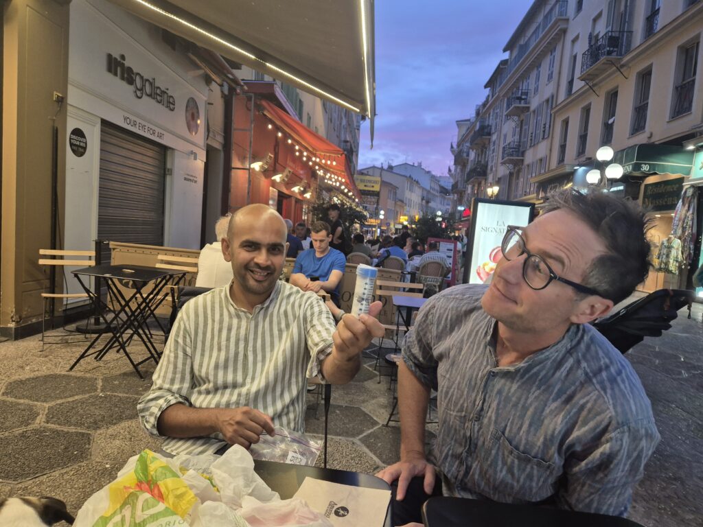 Raja and Lucas meet in Nice