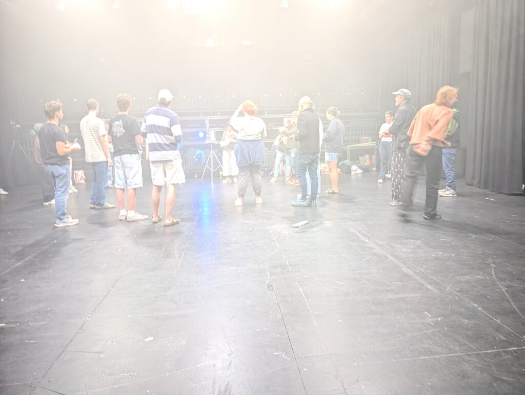 students milling around at the end of the event